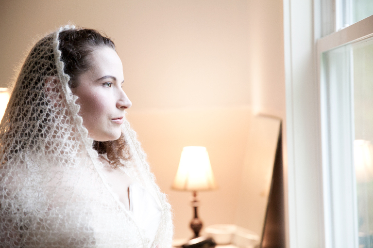 knit bridal veil