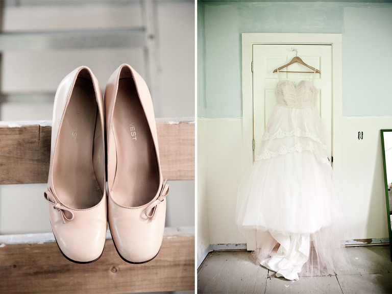 nj wedding photographer bridal shoes and dress