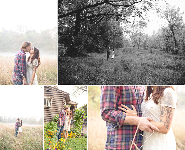 backyard farm engagement session