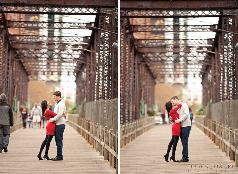 Boston, Walking Bridge, Waterfront Engagement Session