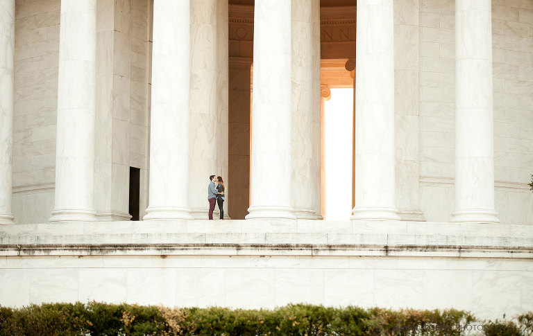 historic district, Jeferson Memorial Washington D.C. Engagement Shoot